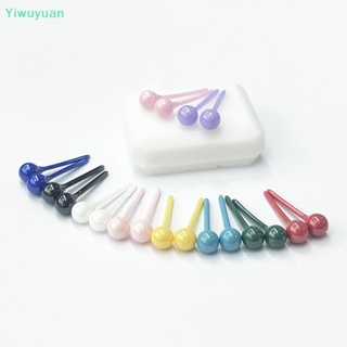 &lt;Yiwuyuan&gt; ต่างหูสตั๊ด เซรามิก ชีวภาพ 4 มม. สีพื้น เรียบง่าย ลดราคา 1 คู่