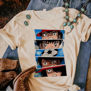 เสื้อยืด พิมพ์ลายกราฟฟิค Captain Tsubasa สไตล์ญี่ปุ่น สตรีท สําหรับผู้หญิง