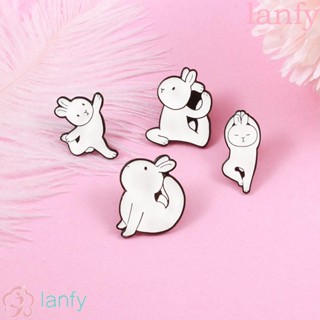 Lanfy เข็มกลัดโลหะ รูปการ์ตูนกระต่าย สําหรับเล่นโยคะ บัลเล่ต์ เสื้อผ้า