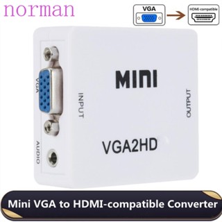 Norman อะแดปเตอร์แปลงสายเคเบิ้ล VGA เป็น HDMI HD 1080P 3.5 มม. สําหรับโปรเจคเตอร์ TV PC Monitor HDTV DVD