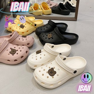 IBAII.  เวอร์ชั่นเกาหลีของน้ำด้านล่างหนา Baotou สวมรองเท้าแตะชายหาดแฟชั่นกันลื่น