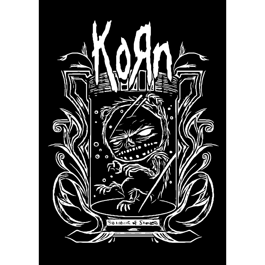 ความร้อน Korn เสื้อยืดลําลอง แขนสั้น พิมพ์ลายวงร็อคแอนด์โรล Glam Alternative Punk Trash Hard Core Nu Heavy Metal Band 70