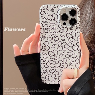 เคสโทรศัพท์มือถือแบบนิ่ม กันกระแทก ลายดอกไม้ เรียบง่าย สําหรับ iPhone 14 Pro Max 13 12 11 Pro Max XR IX