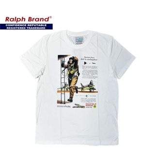 เสื้อยืดแขนสั้นคอกลมRalph Brand Classic เสื้อยืดผู้ชาย ผ้าCotton100% ฟอก ลาย RichfieldCotton 100%  [S-5XL]