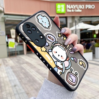 สําหรับ Huawei P50 Pro เคส การ์ตูน ดี ลายอวกาศ บาง ด้าน สี่เหลี่ยม ขอบ การออกแบบใหม่ กันกระแทก ฝ้า ใส เคสโทรศัพท์แข็ง