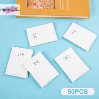 Pinkcool ขายดี กิ๊บติดผม กระดาษการ์ด สีขาว แฮนด์เมด DIY สําหรับเครื่องประดับ 50 ชิ้น