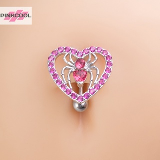 Pinkcool แหวนเหล็ก รูปแมงมุม หัวใจ หน้าท้อง เซ็กซี่ เครื่องประดับ สําหรับผู้หญิง