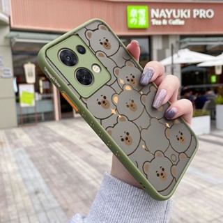 เคสโทรศัพท์มือถือแบบแข็ง ใส บาง กันกระแทก ลายการ์ตูนหมีน่ารัก สําหรับ OPPO Reno 8 Reno8 Reno 8 Pro 5G