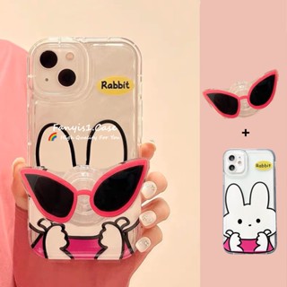 Redmi 12C Xiaomi 11 Lite 11T Pro 10T Pro 12 POCO X3 M5 X4 Pro เคสโทรศัพท์ กระต่ายน่ารัก + ที่วาง กันกระแทก เบาะลม ป้องกัน เคสด้านหลัง