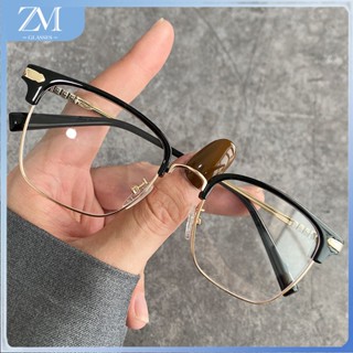 【ZM Glasses】แว่นตาสายตาสั้น โลหะผสม ป้องกันแสงสีฟ้า น้ําหนักเบา สําหรับผู้ชาย และผู้หญิง -0°-600° (เฉพาะจุด) 060