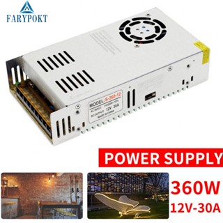 ตัวแปลงไฟ AC 100-240V ป้องกันสัญญาณรบกวน DC 12V 30A 360W EMI