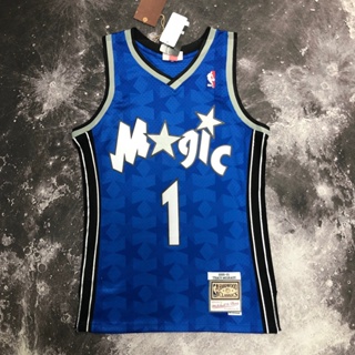 Mn 00/01 Orlando Magic No. เสื้อกีฬาบาสเก็ตบอล สีฟ้า สไตล์เรโทร สําหรับผู้ชาย O987 1 ชิ้น