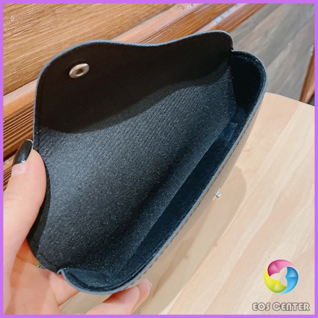 E.C.  ซองใส่แว่นตา ซองแว่น หนัง PVC สไตล์มินิมอล 4สี หน้าวี Glasses case - รูปที่ 6
