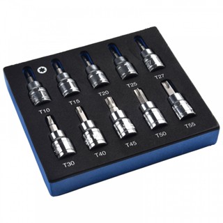 ซ็อกเก็ตไขควง T10-T55 Torx Star 10 ชิ้น