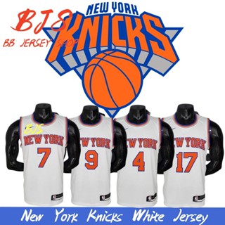 【BJS �� เลขที่ เสื้อกีฬาบาสเก็ตบอล 9BARRETT New York Knicks สีขาว