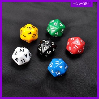 [Hawal] ชุดลูกเต๋า D20 20 ด้าน สําหรับเกมกระดาน RPG Roleplaying Party Couleur 1# 6 ชิ้น