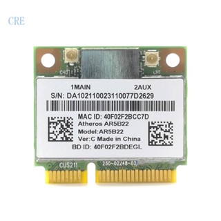 การ์ดไร้สาย CRE AR5B22 MINI PCIE BT4 0 2 4 5G ความถี่คู่ 300Mbps 802 11A B G N สําหรับ Y400 Y500 Y410P S215 U330