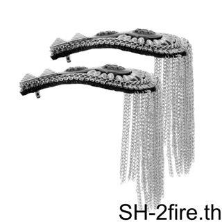 1 คู่ พู่ อิปากาเลตต์ ไหล่ ป้าย มาร์ก เครื่องแต่งกาย เข็มกลัดเงิน