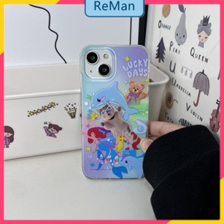เคสโทรศัพท์มือถือ ไล่โทนสี ลายเจ้าหญิงนางเงือก แมวทะเล สําหรับ Iphone 14Promax iPhone12 13 Tik Tok 14Promax 14plus 13 12pro 12 11 pro max Xr Xs max 7 8 Plus 13 pro max 13 12 12pro 11promax