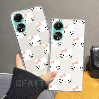 เคสโทรศัพท์มือถือใส แบบนิ่ม ลายการ์ตูน KITTY กันกระแทก สําหรับ OPPO A78 4G 5G NFC A98 A17 A17K A57 4G 2022 A77S A77 5G 2023 A78 OppoA98