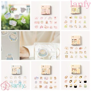 Lanfy สติ๊กเกอร์ลายสัตว์น่ารัก Diy สําหรับติดตกแต่งสมุดไดอารี่ 45ชิ้น/ชุด