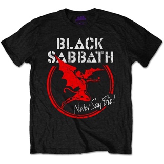 ขายดี เสื้อยืด ผ้าฝ้าย พิมพ์ลาย Sabbath Never Say Die Archangel Ozzy Osbourne สีดํา พลัสไซซ์ สําหรับผู้ชาย 869135