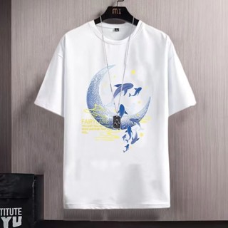 เสื้อยืด ทรงหลวม พิมพ์ลาย kun แฟชั่นฤดูร้อน เข้าได้กับทุกชุด ไซซ์ M-5Xl