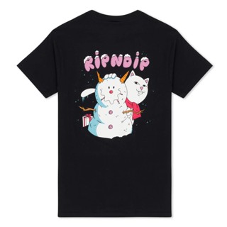 ใหม่ เสื้อยืดคอกลม แขนสั้น พิมพ์ลาย RIPNDIP FROSTY THE SNOWNERM แฟชั่นฤดูร้อน