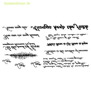 Goldensilver สติกเกอร์รอยสักชั่วคราว ลายตัวอักษรภาษาอังกฤษ กันน้ํา 5 แผ่น