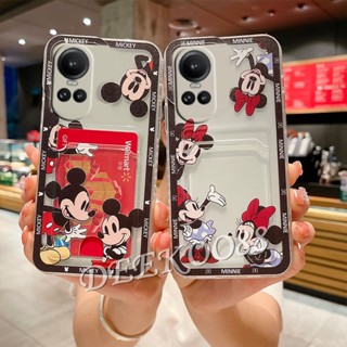 เคสโทรศัพท์มือถือนิ่ม ลาย MN MK น่ารัก พร้อมช่องใส่บัตร สําหรับ OPPO Reno10 Pro Plus Pro+ Reno8 T Z A96 A78 A77S A77 A76 A57 A17K A17 5G 4G 2023 Reno 10 10Pro 8 8T 8Z