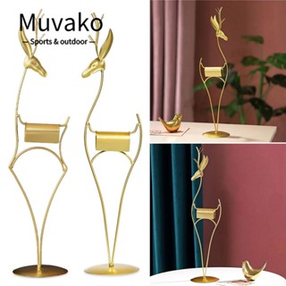 Muvako ฟิกเกอร์รูปปั้นกวาง สีทอง สไตล์นอร์ดิก สําหรับตกแต่งบ้าน