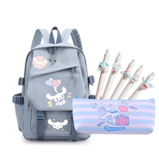 Cinnamoroll กระเป๋าเป้สะพายหลัง กระเป๋านักเรียน น่ารัก พร้อมปากกาเจล ขนาดใหญ่ 5 ชิ้น