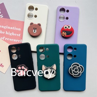 เคส Oneplus Nord 3 สีลูกกวาด เคลือบด้าน นิ่ม TPU ซิลิโคน เคสป้องกัน พร้อมขาตั้งการ์ตูน