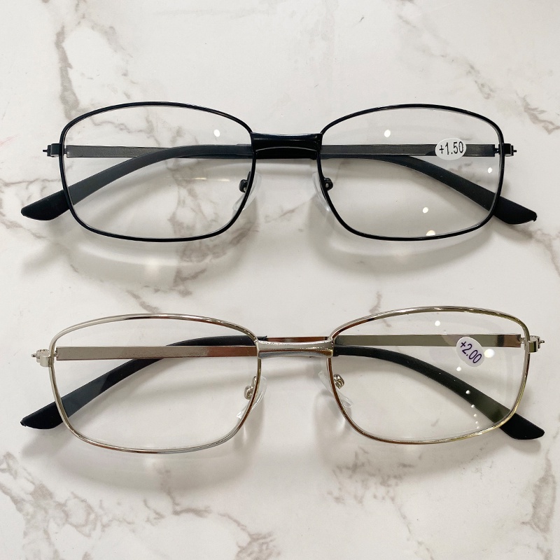 HH8005 1 PC โลหะ Squared กรอบสายตายาว Unisex ผู้ชายผู้หญิง Corrective แว่นตา FDA 1.0 1.5 2.0 2.5 3.0