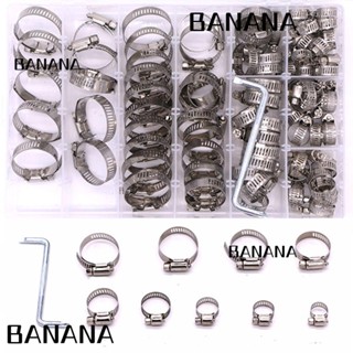 Banana1 แคลมป์หนีบท่อ สเตนเลส 304 รูปตัวหนอน 91 ชิ้น