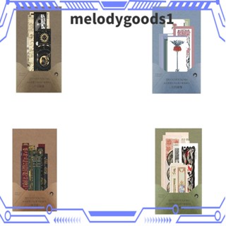 MELODYGOODS1 สติกเกอร์กระดาษวาชิ หลากสี สไตล์วินเทจ สําหรับทําการ์ด