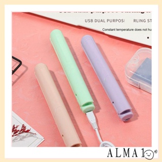 Alma เครื่องหนีบผมเซรามิก 2 in 1 เครื่องหนีบผม แบบพกพา ดูแลเส้นผม เหล็กลูกฟูก ขนาดเล็ก จีบผมผู้หญิง