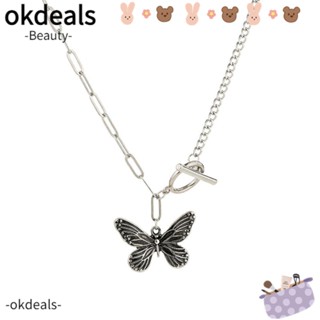 OKDEALS สร้อยคอโซ่ จี้ผีเสื้อ หัวใจ แฟชั่นสําหรับผู้หญิง