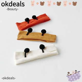 OKDEALS ผ้าโพกหัว ที่คาดศีรษะ ผ้าฝ้าย ลายผึ้ง แบบบาง สําหรับเด็กทารกแรกเกิด อายุ 0-12 เดือน 2 ชิ้น