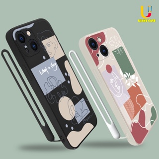 เคสโทรศัพท์มือถือนิ่ม ลายเส้นใบหน้า พร้อมสายคล้อง สําหรับ Infinix Smart 5 4 4C 5 Pro 3 Plus Hot 10 11 Play 10 10t 10s NFC 10i S4 9 Pro 10 Lite 11 Plus Hot 9 Play 11 11S NFC Note 8 10 Tecno Spark 5 PRO A15 A16 A5S Y12 Y20 Y15S Y21S