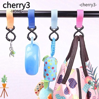 Cherry3 ตะขอแขวนเสื้อโค้ท พลาสติก อุปกรณ์เสริม สําหรับติดรถเข็นเด็ก