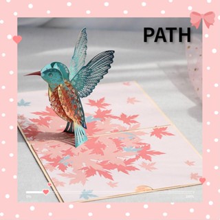 Path โปสการ์ดอวยพรวันพ่อ 3D พร้อมสติกเกอร์ซองจดหมาย ลายนกฮัมมิ่งเบิร์ด สําหรับของขวัญวันครู