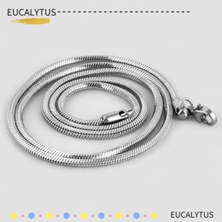 Eutus สร้อยคอสเตนเลส 2 มม. สีเงิน สําหรับผู้หญิง และผู้ชาย