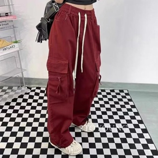 2TOYOUNG Moon กางเกงขายาว คาร์โก้ กางเกง เชือกอเมริกันคลาสิค Cargo pants 2023 NEW 072508 Comfortable สวย Trendy ทันสมัย A90M0AT 36Z230909