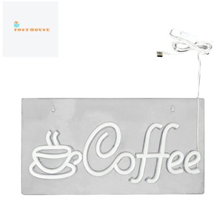 ป้ายกาแฟนีออน พลังงาน USB พร้อมโซ่โลหะ ป้ายกาแฟนีออน LED สําหรับตกแต่งผนัง คาเฟ่ ร้านอาหาร