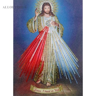 Jesus ภาพจิตรกรรมเพชร พลอยเทียม รูปพระเยซู 5D สําหรับตกแต่งบ้าน DIY [alloetools.th]