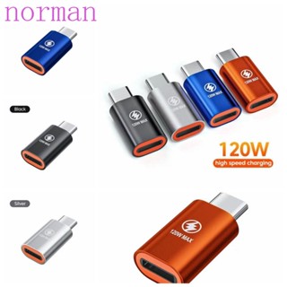 Norman อะแดปเตอร์เชื่อมต่อ IOS เป็น Type C OTG ตัวเมีย เป็น IOS ตัวผู้ ชาร์จเร็ว PD20W 120W สําหรับหูฟัง โทรศัพท์มือถือ