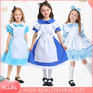 เครื่องแต่งกายคอสเพลย์ ชุดเดรสเจ้าหญิง Alice in Wonderland Disney Lolita Maid เหมาะกับเทศกาลฮาโลวีน คริสต์มาส สําหรับเด็กผู้หญิง