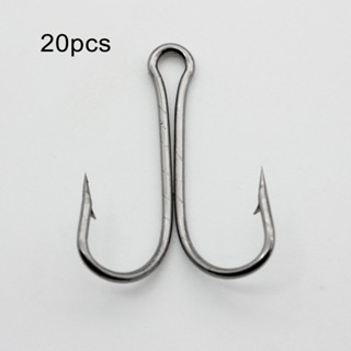 20PCS/SET Durable Carbon Steel Fishing Hooks Crank Hook Fly Tying Double Hook