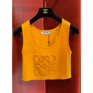 3สี ♥ เช็คสินค้าก่อนสั่ง ขาว ส้ม ดำ LOEWE CROP TOP เสื้อครอป เสื้อกล้าม ผ้าสวยมาก ปักlogoตัวนูน ผ้านิต เนื้อแน่น โลเอเว่